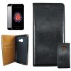 BookCase - iPhone 5/5S/SE - REAL LEATHER black