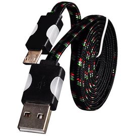 Data-/Charging cable - USB-A auf micro USB (1m) - LED black