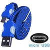 Data-/Charging cable - USB-A auf micro USB (1m) - LED blue