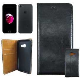 BookCase - iPhone 7 - REAL LEATHER black