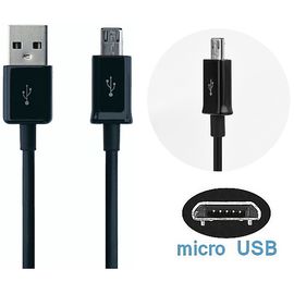 Daten-/Ladekabel - USB-A auf micro USB (1m) - LONG PLUG black