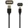 Data/ Charging cabel - USB-A to micro USB (1m) - REVERSIBLE black