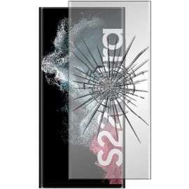 DisplaySchutz - S908U Galaxy S22 ULTRA - SAFETY GLAS full face black